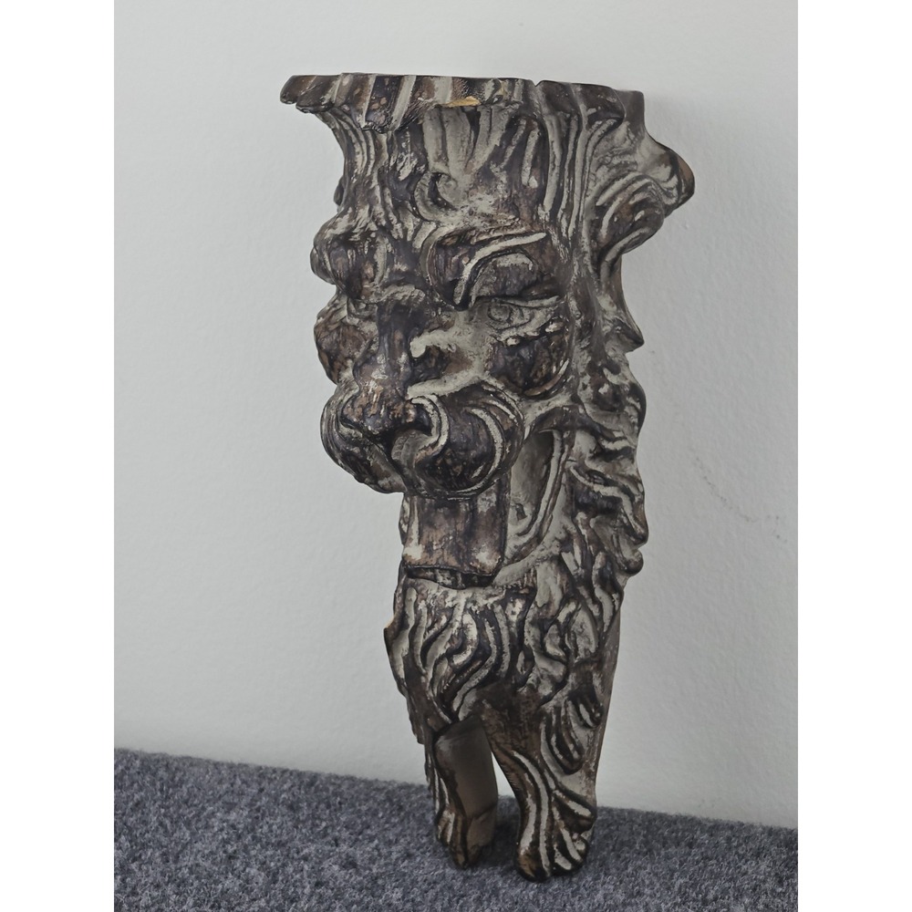 Vintage Resin Lion Candle Holder Corbel Wall Bracket 13" Ornate Gothic Decor - Picture 2 of 10